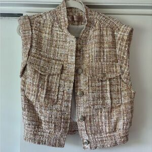 Esqualo Pink Tweed Vest with buttons